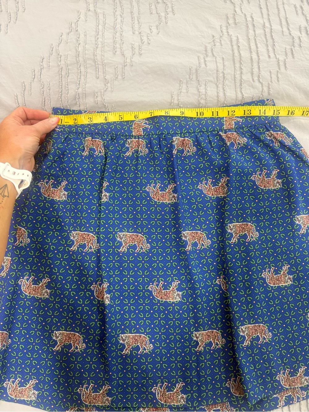 J. Crew Blue Bengal Print Circle Skirt - Picture 9 of 12